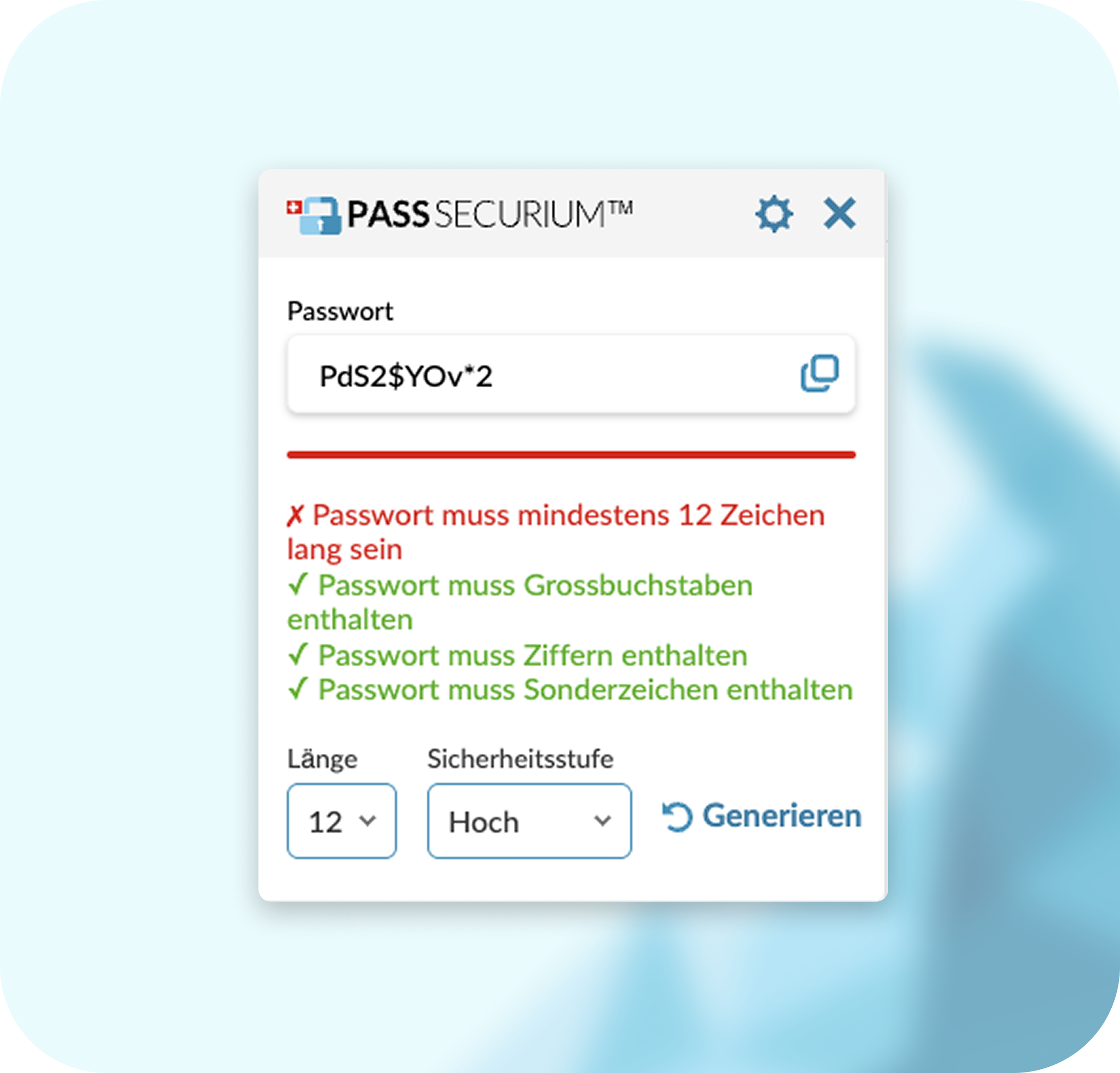 PassSecurium Browser Extension - Passwortgenerator